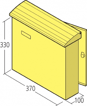 RENZ Durchwurf-Zaunbriefkasten mit Einwurfdeckel im CONVEX-Design, 12 ltr., 380x360x115, 1-teilig, 17-1-10218