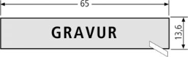 RENZ Namensschildeinlage, Kunststoff, grau, mit indiv. Gravur, 65x13.6, 90-3-00024