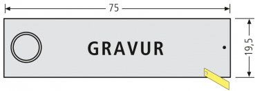 RENZ RSA2-kompakt Namensschild, ALU, mit indiv. Gravur, 75x19.5, 90-3-00026