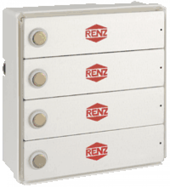 RENZ RSA2-kompakt-Block, 4 Klingeltaster, Edelstahl oder ALU, 97-9-85325, 97-9-85327